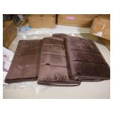 Set of 3 Memory Foam Bathroom Rugs, Color: Coffee