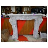 Faux Marble Finish Wooden Fireplace Surround. 56"W
