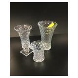 3 Fostoria American vases