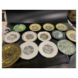 12 State Collector plates 2 brass chargers