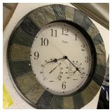 Stone Look Clock w/ Temperature and Humidity
