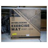 Interlocking Exercising Mat, 48sq ft, Black & Gray