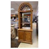 2-Piece Dome Top Pine Cabinet, Glass Shelf