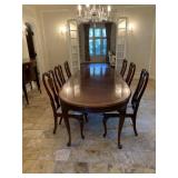 Cherry Dinning Table, 6 Chairs, 2 Leaves, 18th
