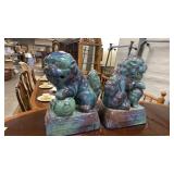 Pair of Terra Cota Foo Dogs, 18" Tall