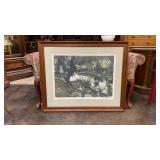 Framed Silk Screen, 34.5"x28.5", Summer in Big Sun