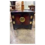 Oriental End Table, 2 doors, 25"x18"x25"