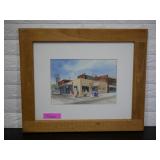 Signed Watercolor of Street Scene