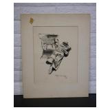 Staats Cotsworth Ink Drawing Print