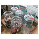 8 Fruit Jars 2 with Buttons