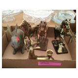 Brass Horses, Rabbit and Deer