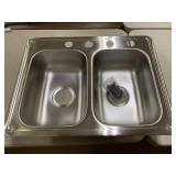 double bowl stainless steel sink 25x19