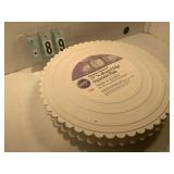 3 15" scalloped edge cake separators plates