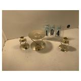 Brass heart unity candle set