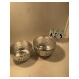 2 silver bowls
