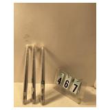 3 silver tapers