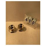 2 gold candle holders