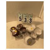 12 pkgs small white and brown cupcake wrappers