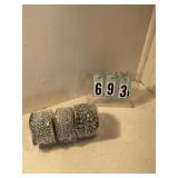 3 rolls assorted size silver beads