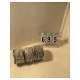 3 rolls assorted sizes silver beads