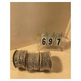 3 rolls silver beads