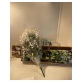 3 bunches of white flowers