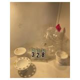 Gumdrop tree and 3 glass dishes