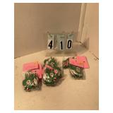 7 pkgs of 12 red and green cupcake picks