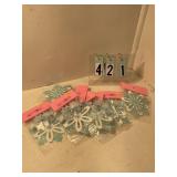 7 blue and white snowflakes