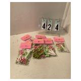 7 pkgs of 12 candy cane cupcake picks