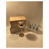 3 piece silver and gold wing goblet