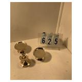 3 piece brass candle set