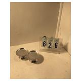 2 piece silver candle set