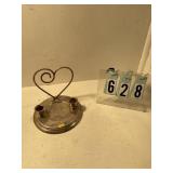 Silver heart unity candle set