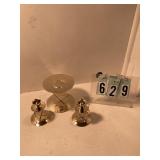 3 piece brass hear unity candle set