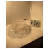 Plastic serving platter and bowl