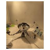 Silver cake and candle holder