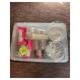 Assorted box of  plastic containers