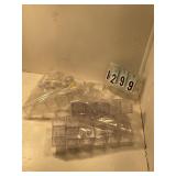 Clear baby bottles and letter treat holders