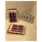 3 pkgs red, white and blue swirl candles