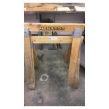 One pair of wooden sawhorses