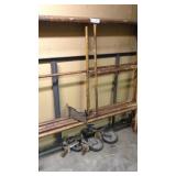 2 sections of scaffolding and 4 wheels