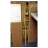 Shelves and white board