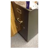 Two small metal filing cabinets