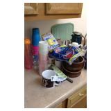 Miscellaneous cups and glasses breakroom supplies