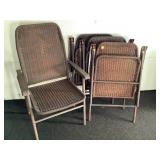 4 Wicker Folding Chairs