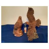 Ceramic and Pine Cone Eagles
