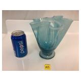 Blue Glass Handkerchief Vase