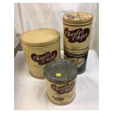 Charles Chips and Pretzels Cans