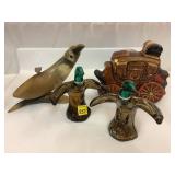 Decanter and Bull Horn Deco